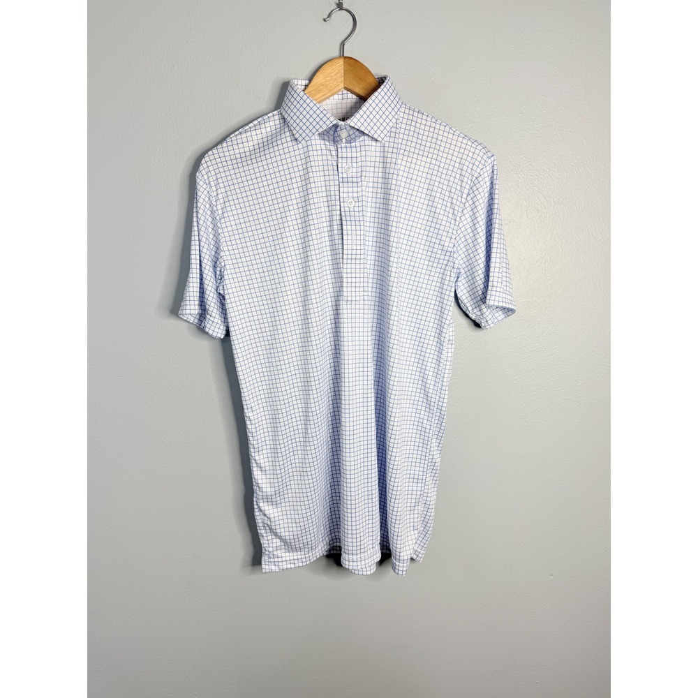 Collars & Co Mens Dress Collar Polo Shirt Short Sleeve blue Medium